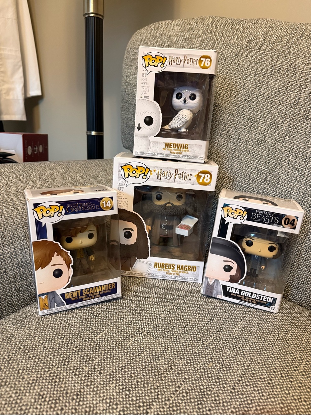 IOP Funko Pop Harry Potter Set - Newt, Tina, Hedwig, and Hagrid